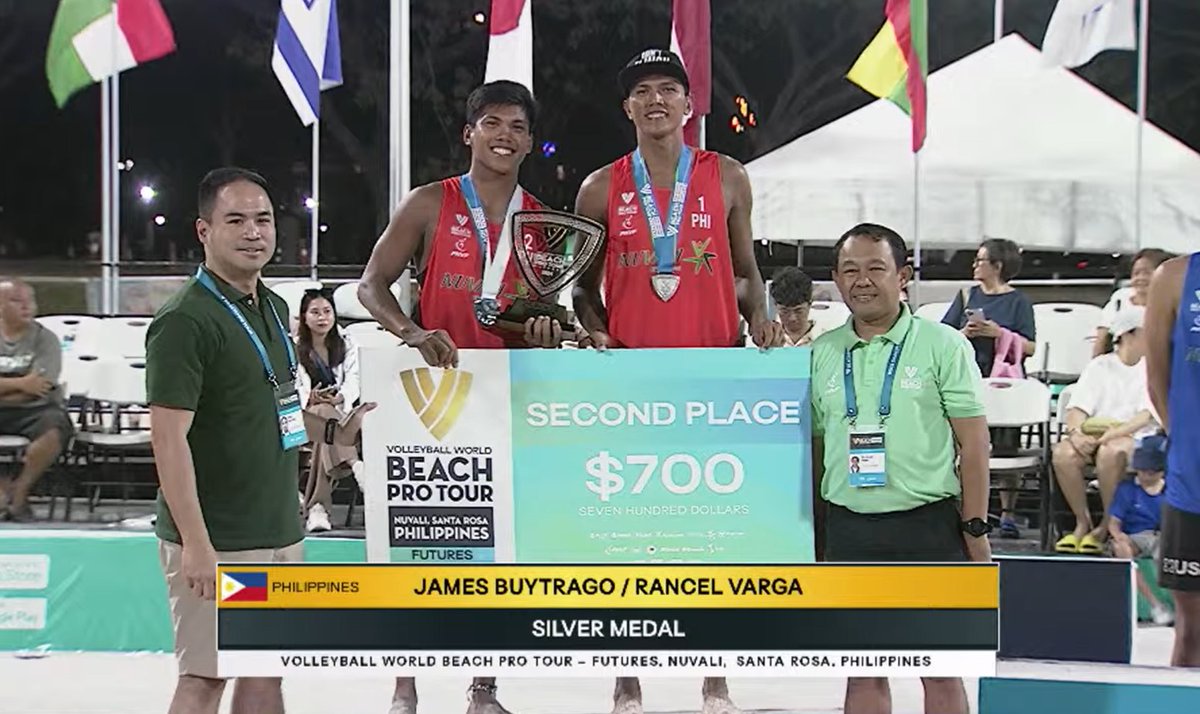 🏐 BEACH VOLLEYBALL | The duo of Buytrago & Varga 🇵🇭 settled for silver medal after losing to Czech Republic in the Men's Finals, 21-16, 16-21, 13-21. Congratulations for a podium finish!!!