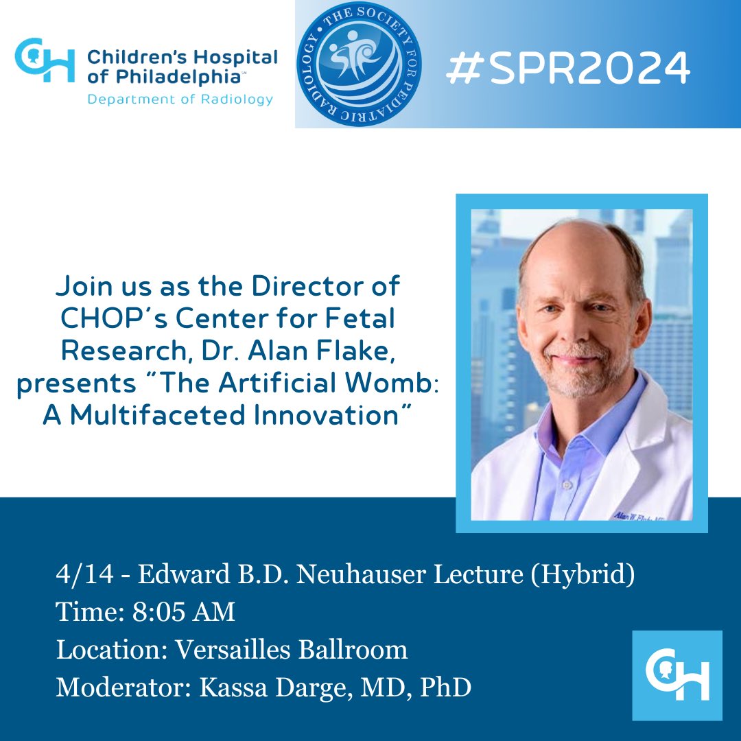 Did you catch the keynote presentation this morning? You can learn more about CHOP’s Center for Fetal Research here chop.edu/news/unique-wo… #SPR2024 @SocPedRad