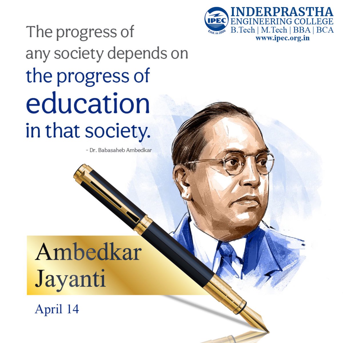 Great man, Bharat Ratna, Most revered Dr. Salute to Babasaheb Ambedkar on his birth anniversary. 🙏🏻

#AmbedkarJayanti2024
#आंबेडकर_जयंती
#ipec #ipec30 #AmbedkarJayanti #DrBabasahebAmbedkar #IndianConstitution #FatherOfTheIndianConstitution