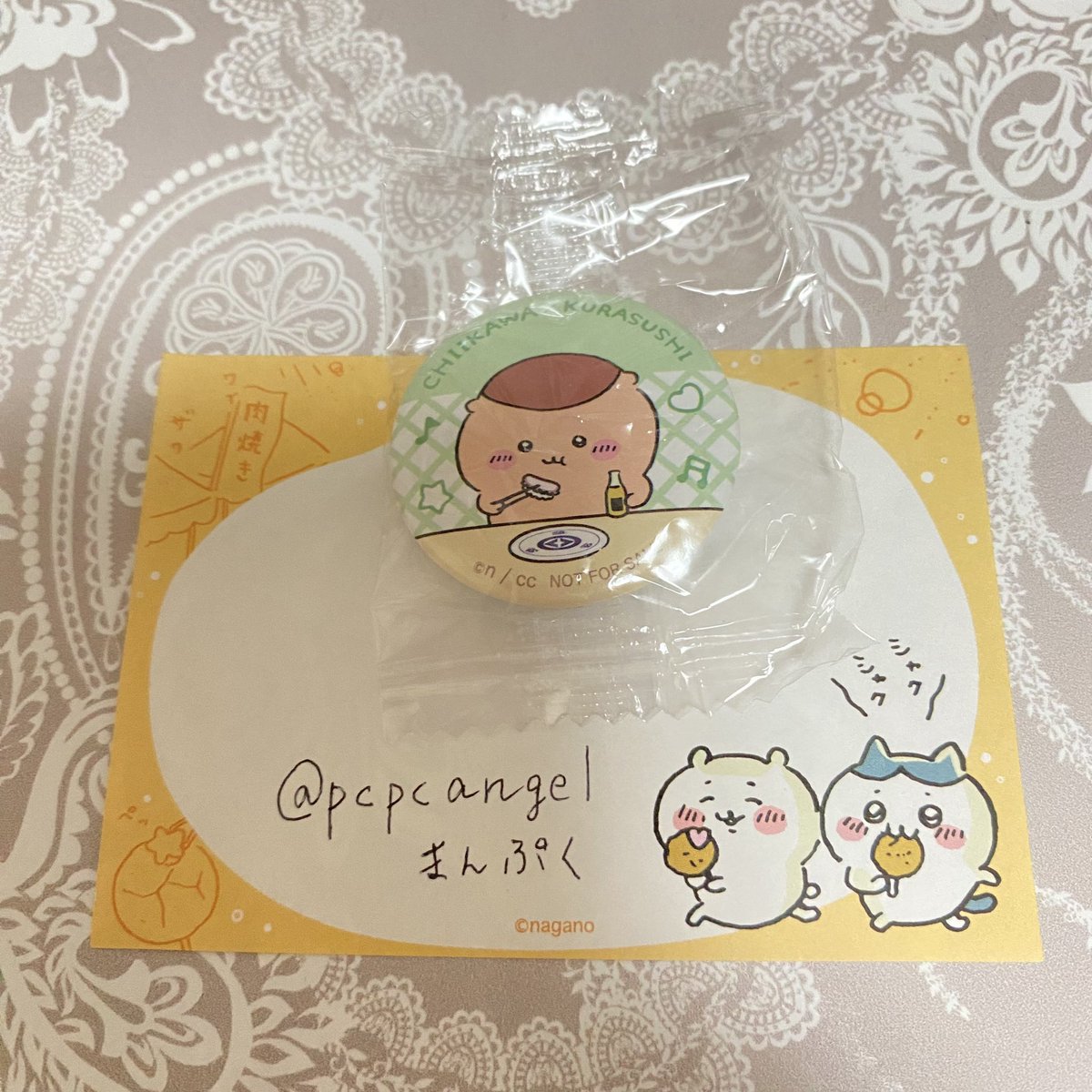 pcpcangel's tweet photo. 【交換】ビッくらポン
　　　　ちいかわ × くら寿司 缶バッジ

【譲】うさぎ or くりまんじゅう

【求】ハチワレ

取引方法：郵送

検索からもお気軽にお声がけください！ https://t.co/AbFY3y81Ci