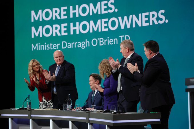 A standing ovation at the Fianna Fáil Ard Fhéis for a Minister who missed all his housing targets, presides over record levels of homelessness, out of control rents & with home ownership beyond so many working people. Breathtaking delusion.