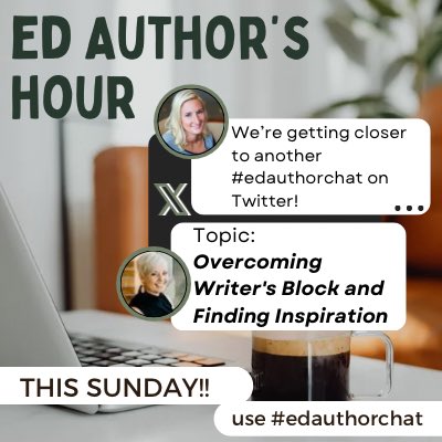 🥳TONIGHT, @TheRealLindsay2 and I want to help YOU #eduauthor brainstorm ways to overcome #writersblock. This chat is full of inspiration and ideas for #published authors and newbies and everyone in between! See you at 6pmCST!