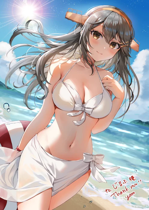 水着榛名 #気温が高いので気が早いが水着絵が見たい 