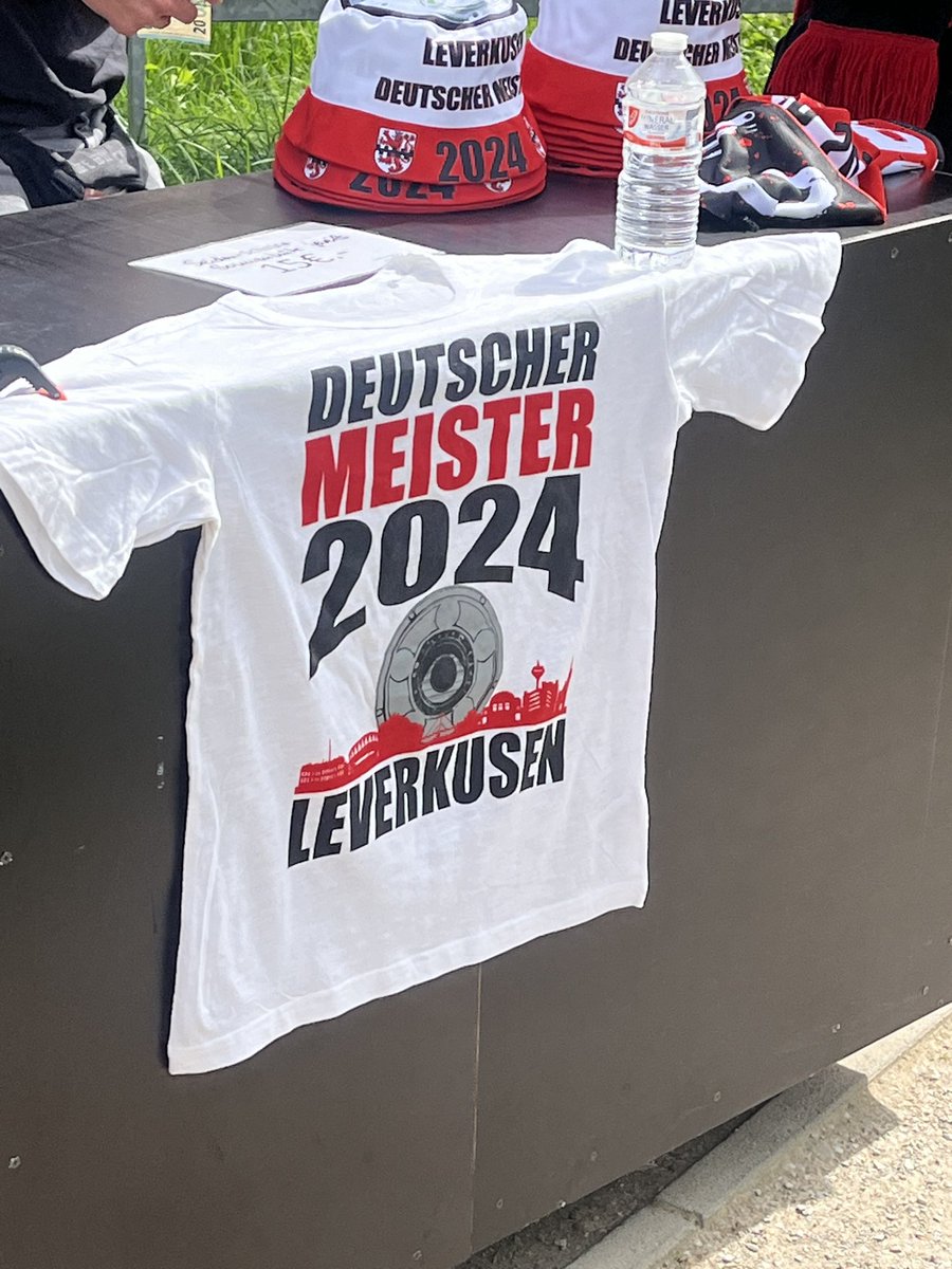 Plenty of ‘Deutscher Meisterschale Leverkusen’ merchandise on sale