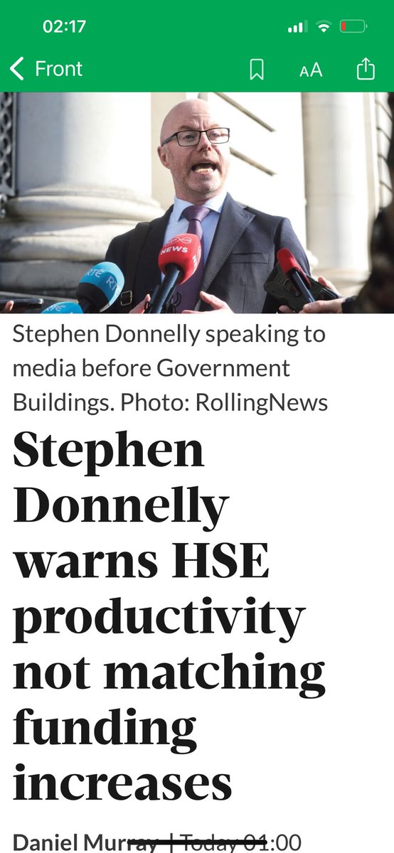 .@HSELive 
@DonnellyStephen 
@SimonHarrisTD 
#HospitalOvercrowding
#HealthCrisis 
#PatientSafety 
Data now available from Task Force to inform productivity levels in hospitals says Donnelly. 
Meanwhile enactment of the long awaited Patient Safety Act remains on the back-burner.