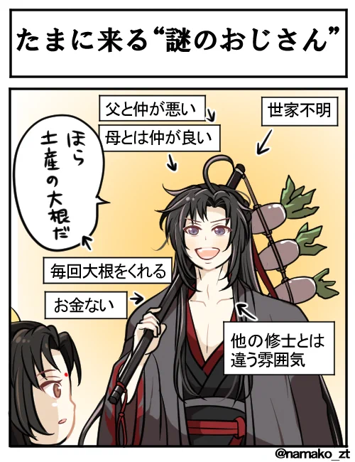 阿凌「たまにくるおじさん」
※両親生存if

#魔道祖師 #MDZS 