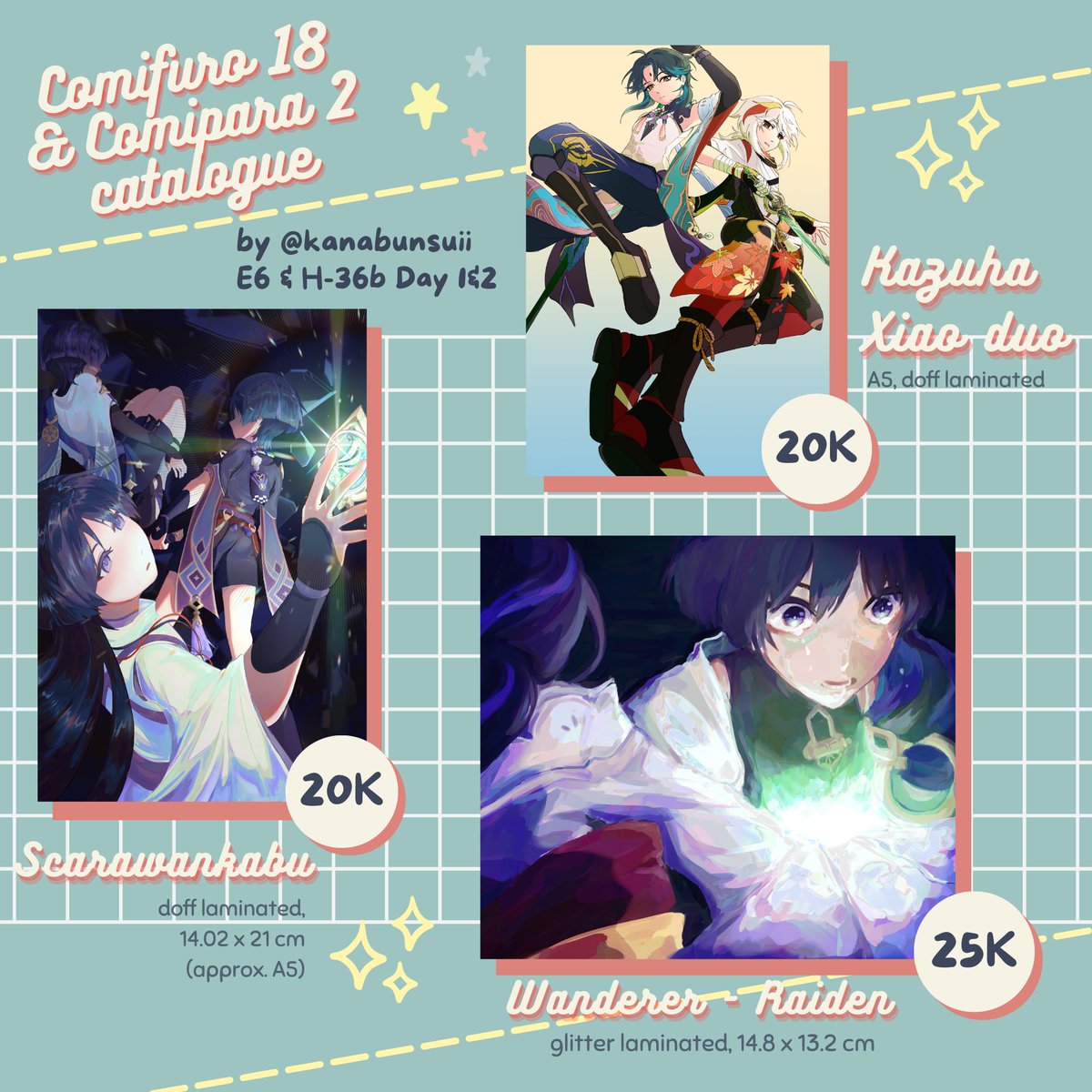 RT and shares are appreciated!🌟 Hihii I'm opening PO for #CF18 and #comipara2 ! Here's my catalogue, have a peek~ 📅: 14 - 21 April 🪧: Booth H36b (CF) & E6 (Comipara) 💌: pick up OTS only 🔗: forms.gle/sS5wCWDr2wKrmz… #comipara #comifuro18 #comifuro18catalogue