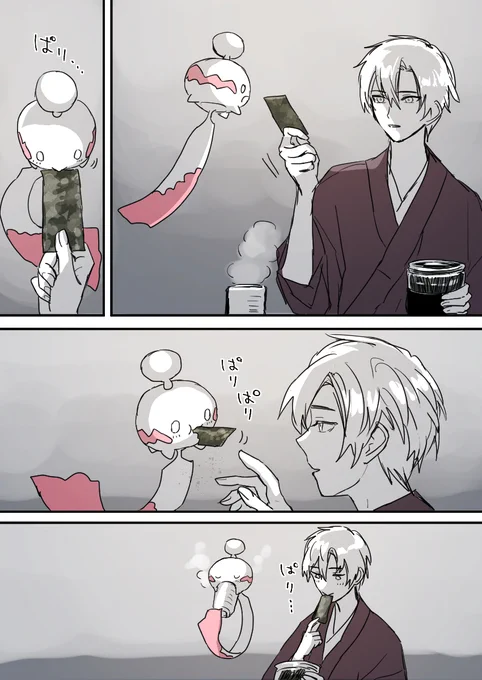 うみくんとシャン太ちゃんが味のりを食べるだけ 