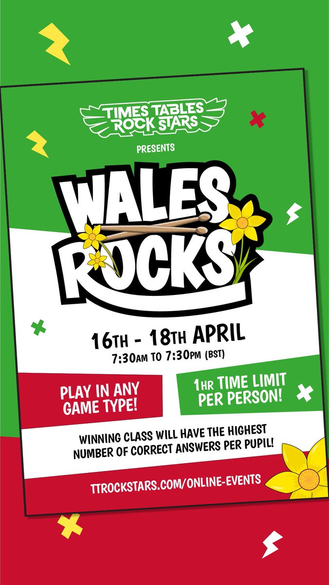 We are excited to announce that we have entered Year 4, 5, 6, 7, and 8 to take part in this years TTrockstars competition Wales Rocks! The competition runs for 3 days and we will be competing against other schools in Wales to see who can score the most points!