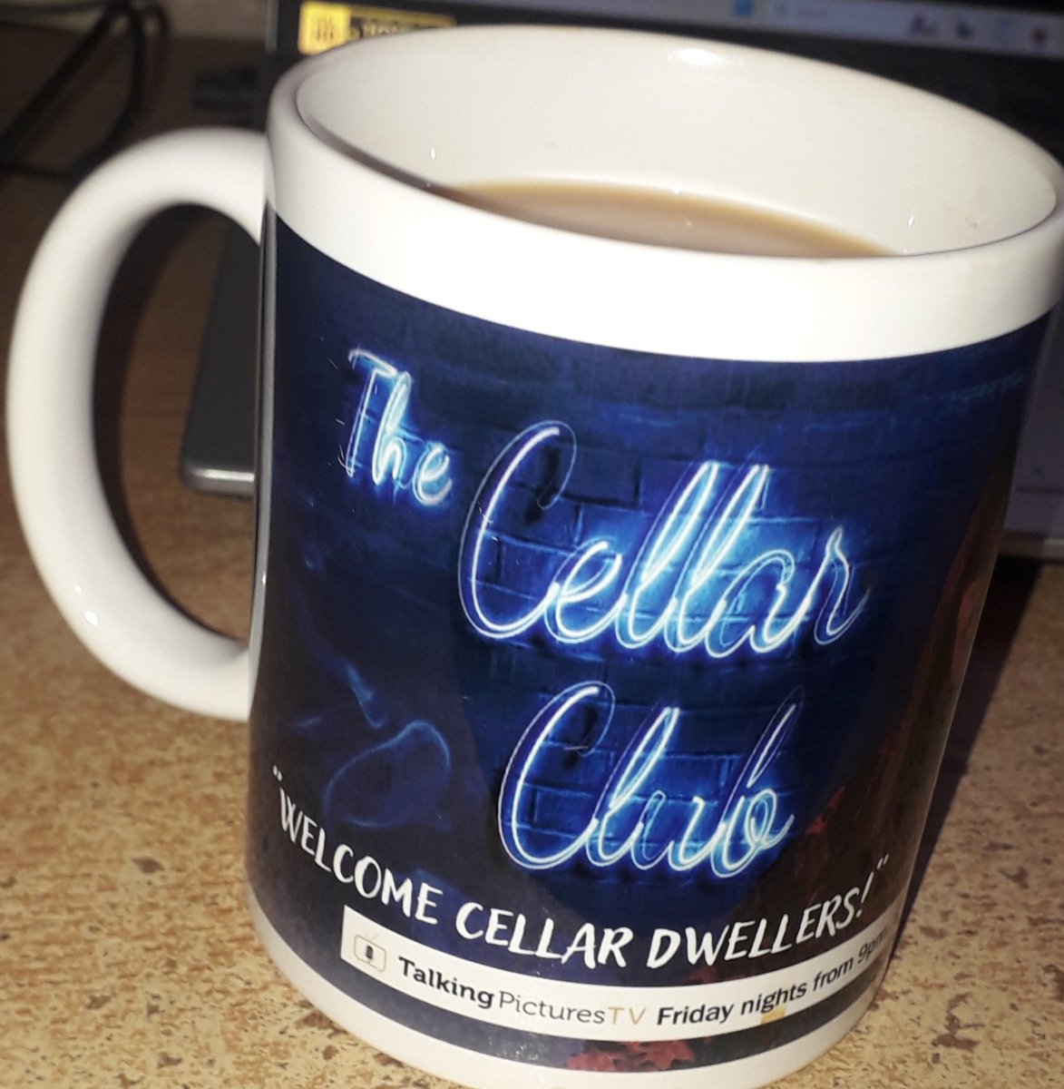 Having a brew with me new Cellar Club cup. #CellarClub #TheFilmCrowd @TalkingPicsTV