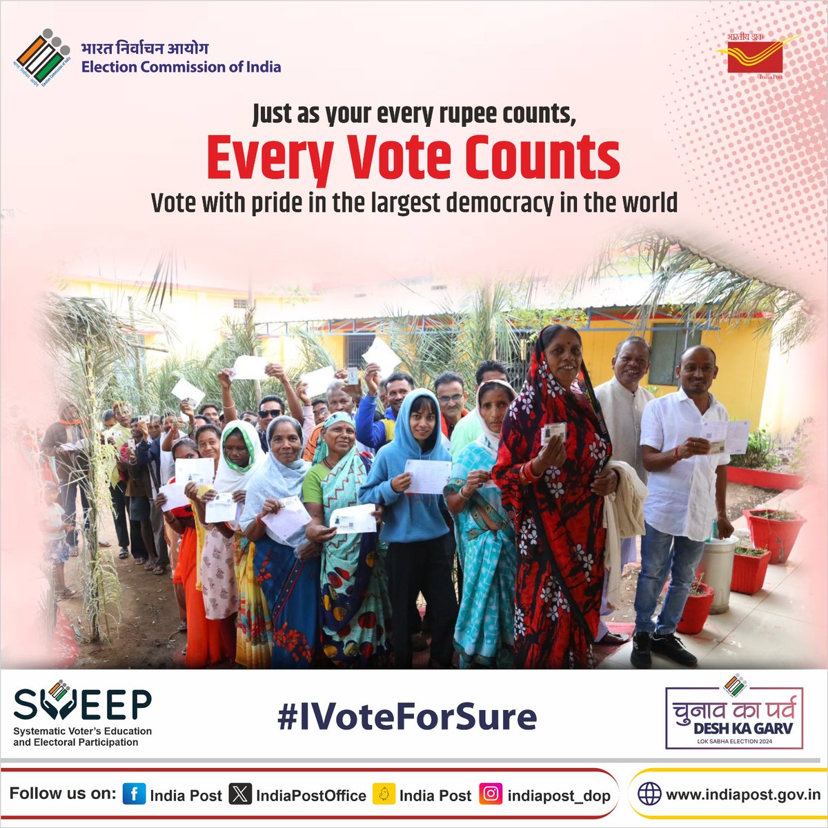 Make Your Vote Count! #ChunavKaParv #DeshKaGarv #MeraVoteDeshkeliye #IVoteForSure @ECISVEEP