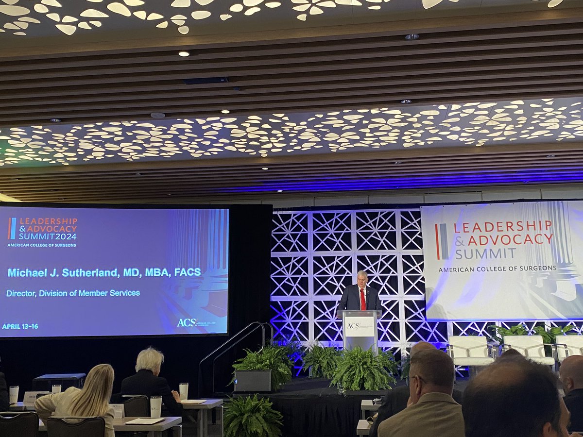 And so it begins! Another great day at the @AmCollSurgeons Leadership and Advocacy Summit. Membership Director @msutherlandmd opening our day which is focus on surgeon well-being, engaging in the surgical practice environment, and looking to the future #ACSLAS24