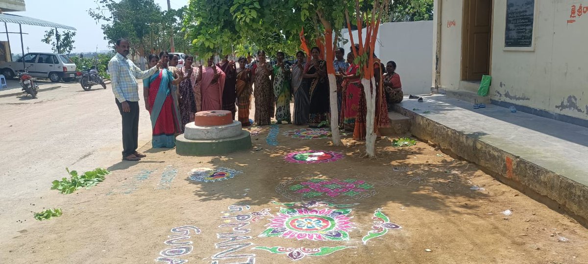 Encouraging Women VOs of Manikyammaguda GP for active participation in elections by Rangoli in Maheshwaram (M) 50-Maheshwaram AC @ECISVEEP #CEOtelangana #ecispokesperson #Election2024 #ECI #DeshKaGarv #LokSabhaElections2024