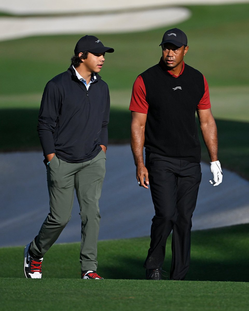 Tiger and Charlie Woods have arrived for Sunday at #theMasters
