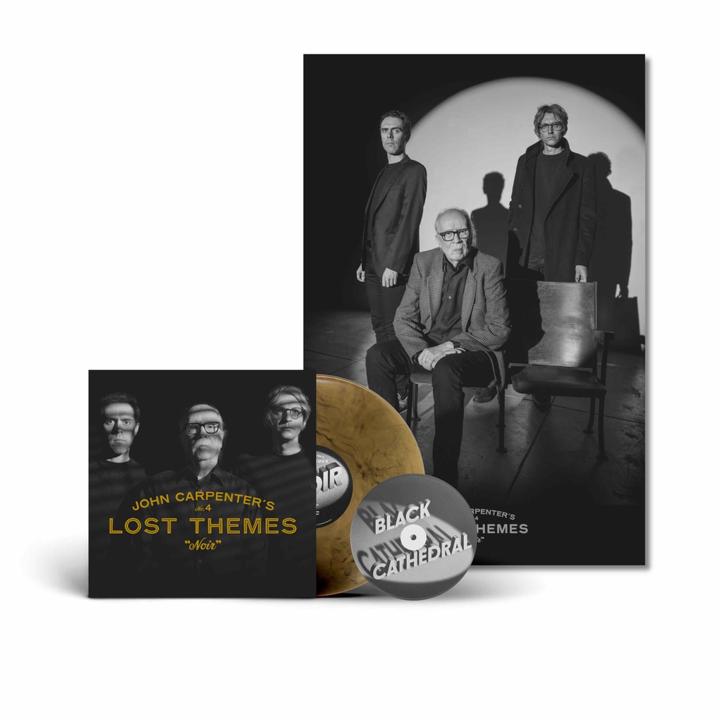 Pre-Order Now: John Carpenter, Cody Carpenter, & Daniel Davies - Lost Themes IV: Noir @SacredBones bleep.com/release/444793 + Tan & black marble vinyl + Exclusive bonus 7” with screen printed B-Side @TheHorrorMaster