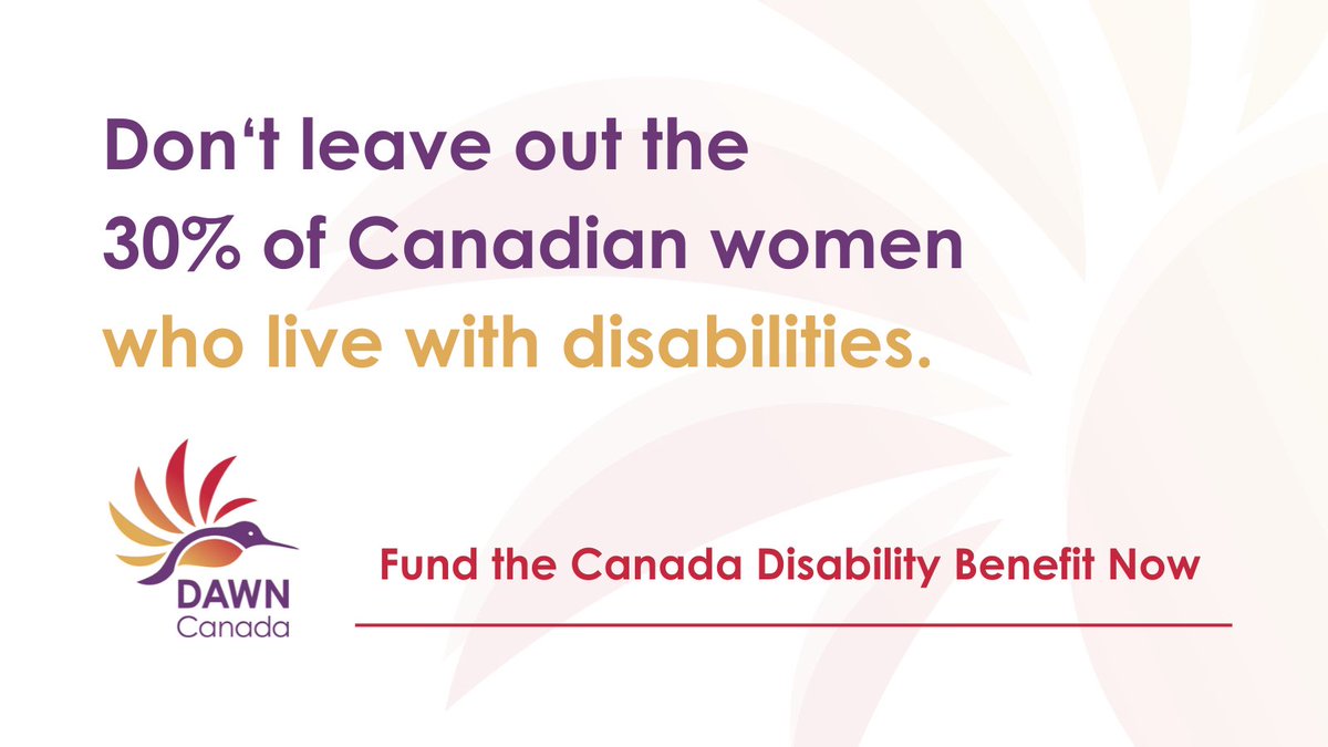 30% of Canadian women live with disabilities, facing higher rates of poverty, discrimination and violence. It's imperative for the government to prioritize funding for the Canada Disability Benefit in the upcoming budget. 
#30percent #FundTheBenefitNow #CDB #FederalBudget