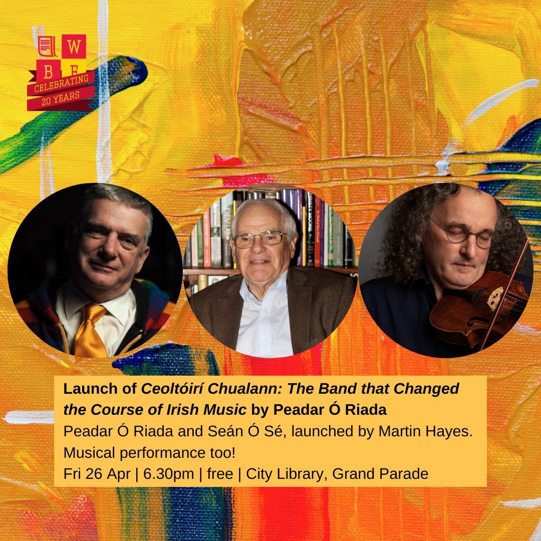 Martin Hayes will officially launch Ceoltóirí Chualann: The Band that Altered the Path of Irish Music at the Cork World Book Fest! ⏰ Friday 26 April at 6.30 pm City Library. Featuring live musical performances! Secure your spot today 👇 buff.ly/3J8upZ4