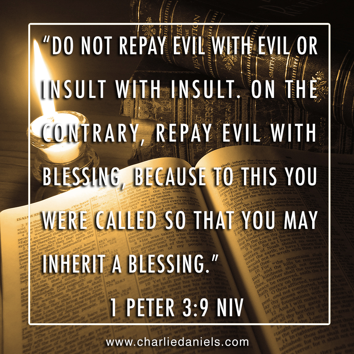 Keeping Charlie's legacy alive. - TeamCDB

'Do not repay evil with evil or insult with insult. On the contrary, repay evil with blessing, because to this you were called so that you may inherit a blessing.' - 1 Peter 3:9 NIV