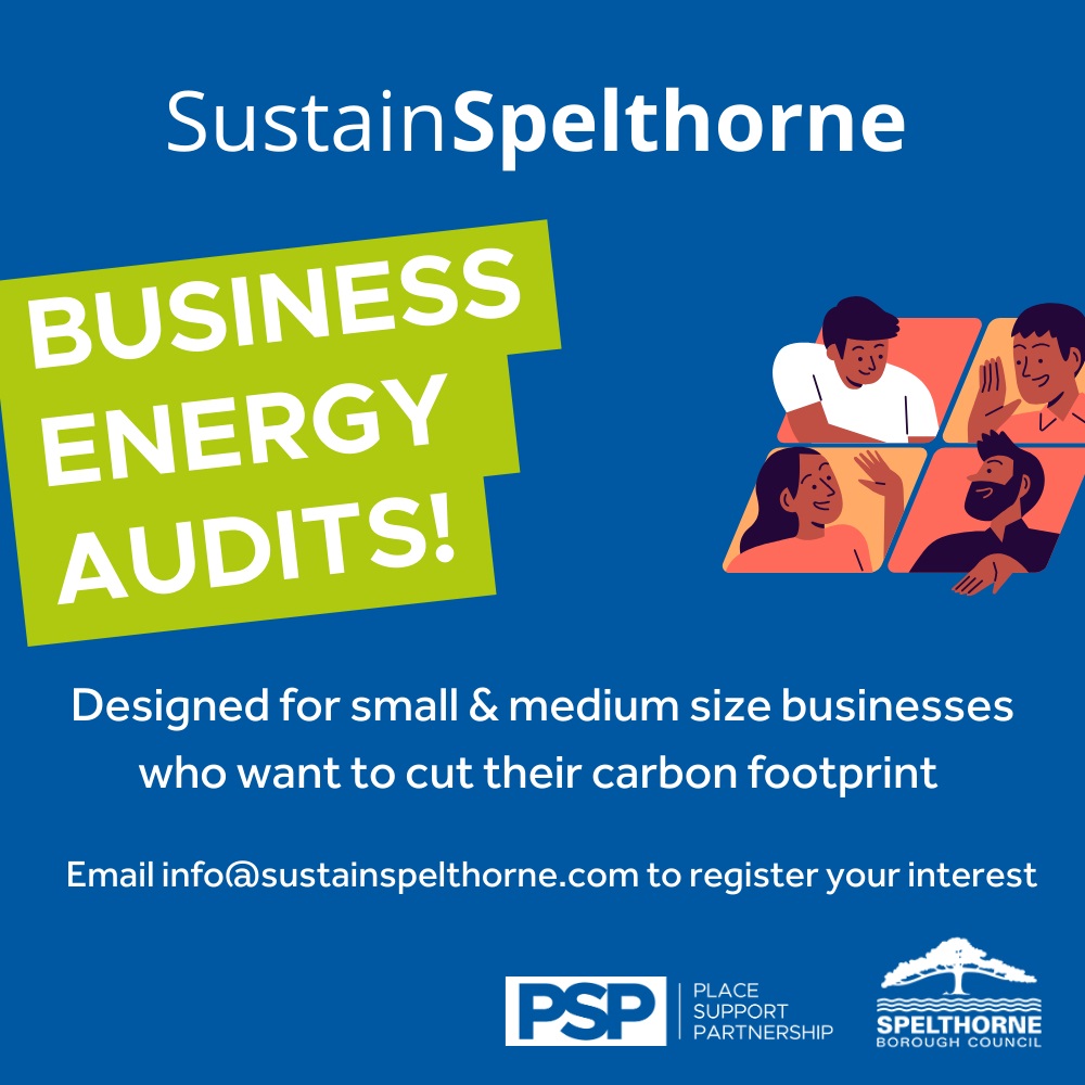 💡 Are you a SME business located in Spelthorne? Then you can get a FREE business energy audit as part of our SustainSpelthorne Programme 💡 Email info@sustainspelthorne.com to register your interest now! #businesssupport #energy @theplacepartner