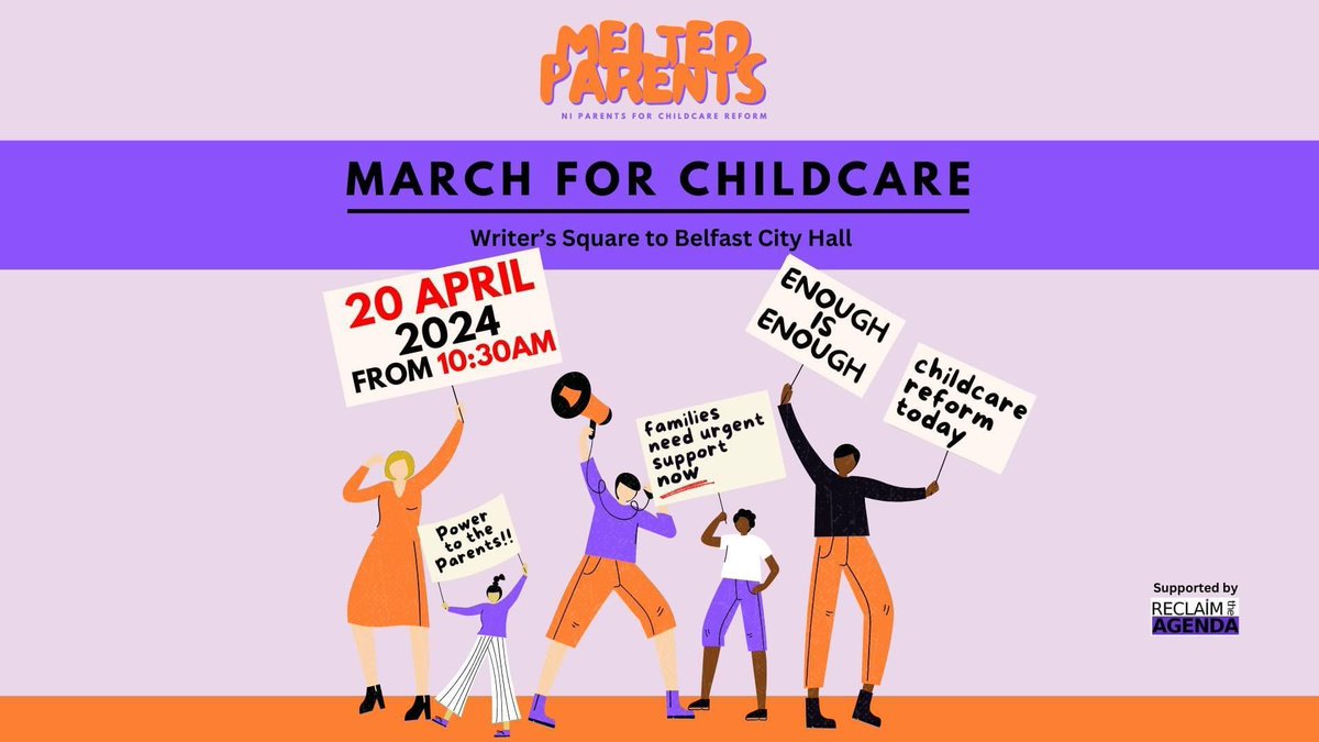 📣MELTED PARENTS MARCH FOR CHILDCARE 📣 Demand intervention for families & remind the Parties of their commitment to resolving the childcare crisis. 🗓 20th April, 10:30am 📍Writer’s Square If you plan to attend, please fill out the Google Form: buff.ly/4awFgIo.