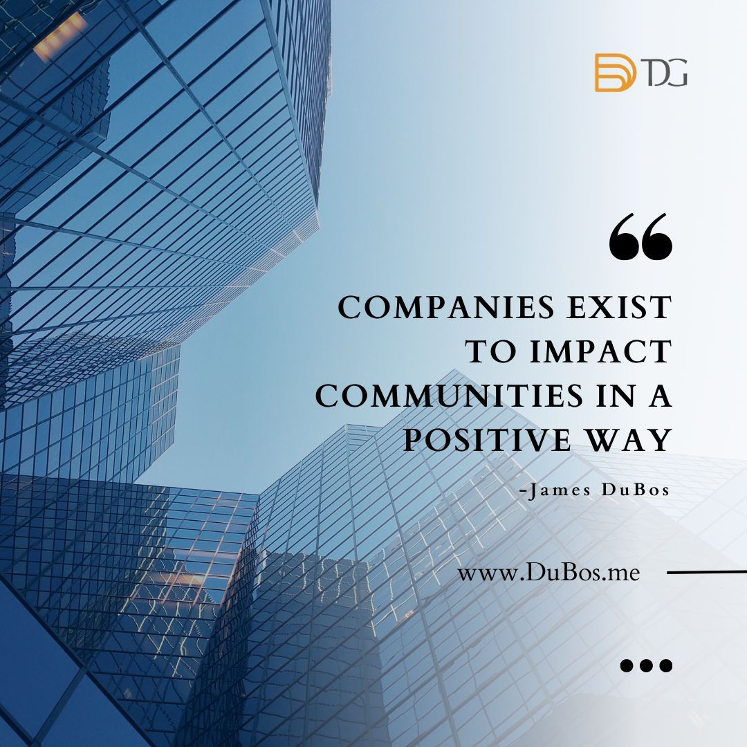 At the heart of every successful company lies a commitment to positively impact communities. Together, let's strive to make a difference and create a brighter future for all. 💼🌍
Learn more at DuBos.me

#CommunityImpact #CorporateResponsibility #MakingADifference