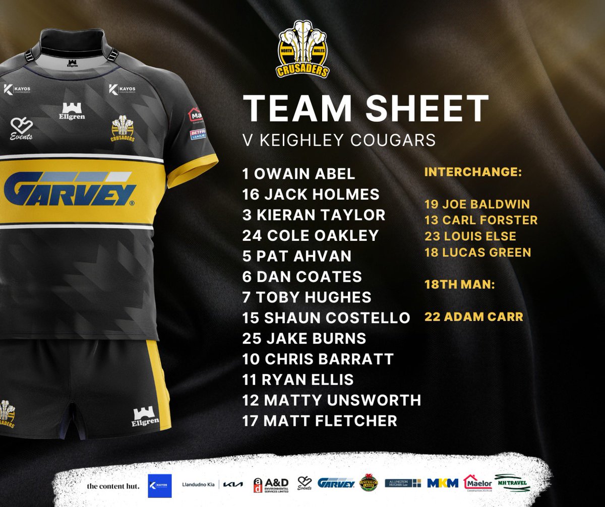 Team News is in!

Here’s your Crusaders side for this afternoon’s match against @Cougarmania 

#NWCrusaders #YmaOHyd