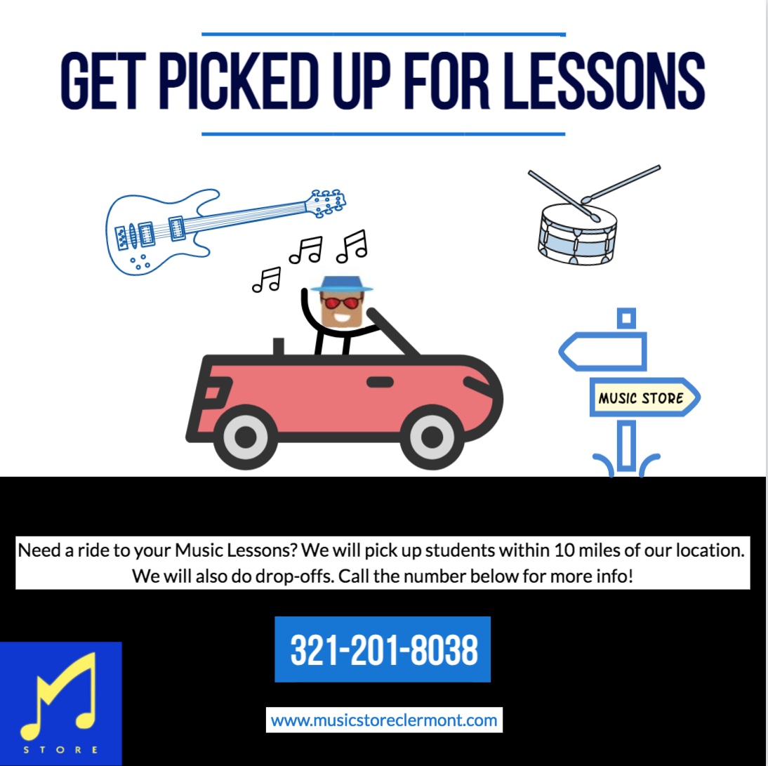Need a ride to lessons at the Music Store? We will be offering rides to and from the store! Please call for more info! #MusicLessons #MusicClasses #MusicTutoring
