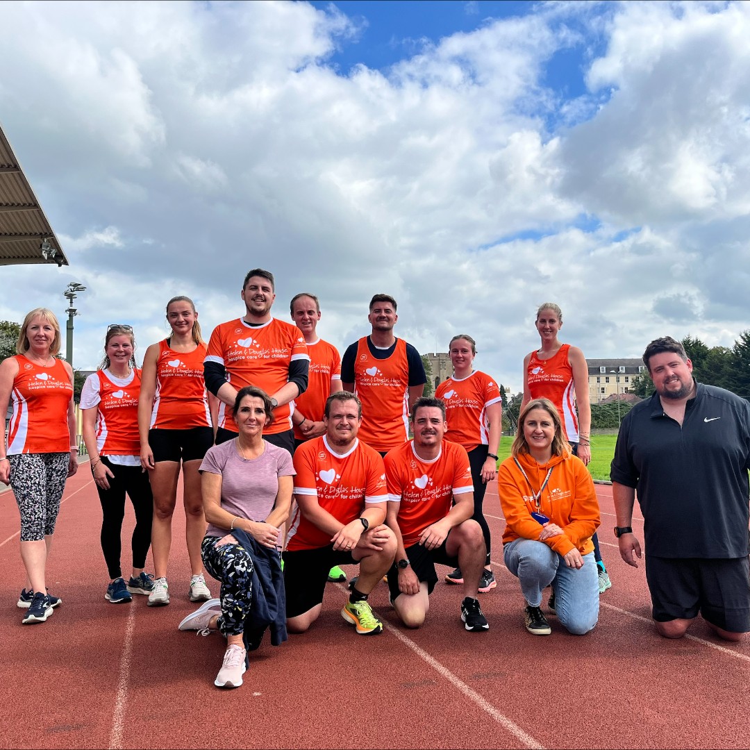 Just one week until the @LondonMarathon! Here’s a photo of some of the incredible individuals who are running and raising money for Helen & Douglas House. We can't wait to cheer them on as they cross the finish line next week. 🧡 Who else is feeling the marathon excitement?!