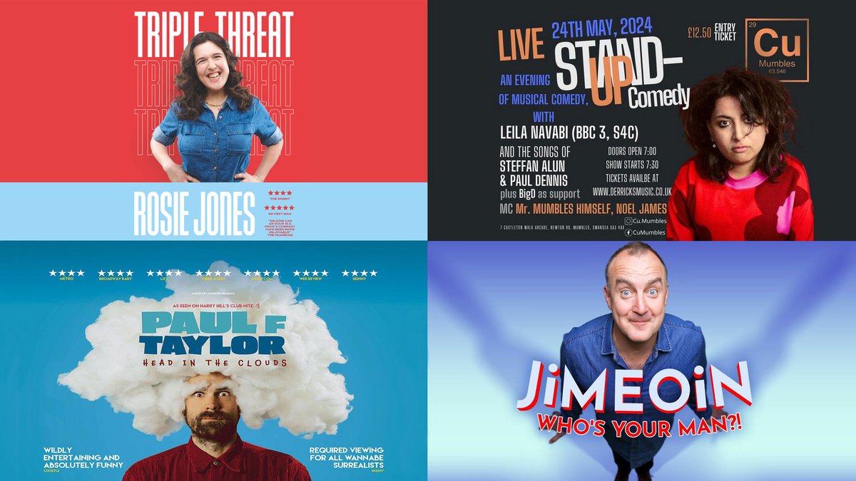 It’s #InternationalMomentofLaughterDay! It's time for giggles, guffaws, chuckles and belly laughs! 🤣 Check out the lineup of hilarious acts hitting Swansea and get ready to LOL! See what's on at➡️ loom.ly/c-I2SH8 📸 @SwanseaGrand Theatre, @TaliesinSwansea, @CuMumbles.