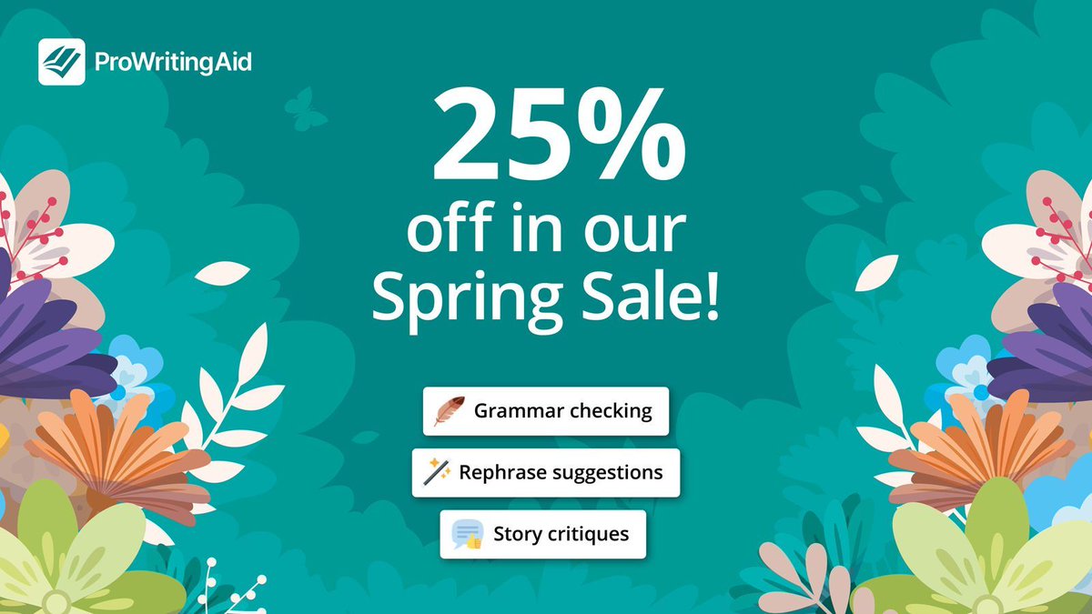 ⏰ Our Spring Sale ends tonight. ⏰ Do more writing and less editing. Buy now and save 25% off your first year. 👉 bit.ly/3U4zh7L #writingcommunity #amwriting #Writer #writerscommunity