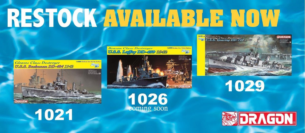 RESTOCK ITEMS!!

Shop now! cyber-hobby.com

#dragonmodels #scalemodel #scalemodeling #warship