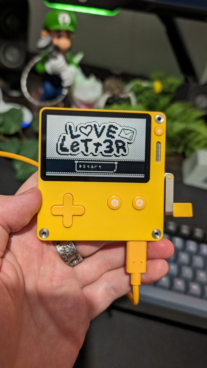 Earlier this week I asked the love of my life to marry me and she said YES! 💍💕 I wanted to do something special so I made a little game for the #playdate to help me propose. It's called Love Letter 💌 - her reaction was worth the months of #gamedev @playdate