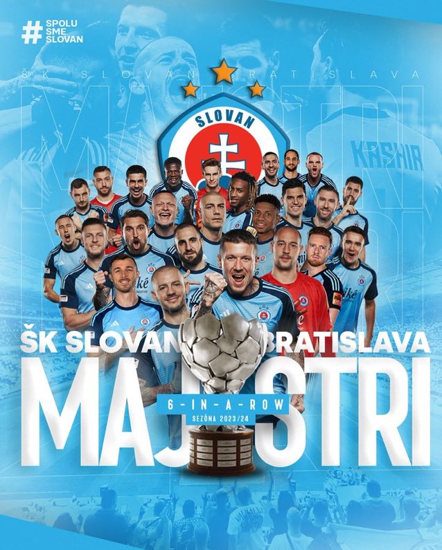 Slovan Bratislava, Slovakya Ligi’nin birimine 5.hafta kala üst üste 6.şampiyonluğunu ilan etti. Bratislava önümüzdeki sezon Şampiyonlar Ligi 1.Ön Eleme turunda mücadele edecek.