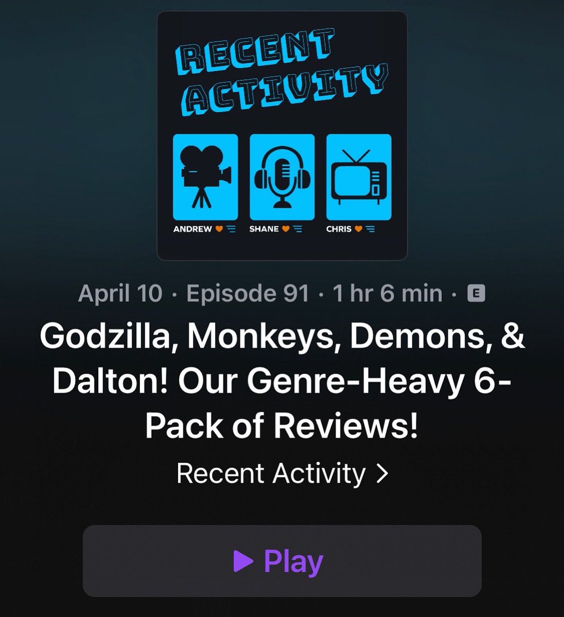Check out our latest episode!
6-pack of film reviews feat. #GodzillaxKongTheNewEmpire #MonkeyMan #Ghostbusters #SydneySweeney #RoadHouse
—————————————— 
🎧 recent-activity.captivate.fm/listen
