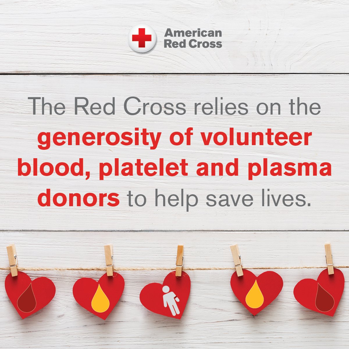 The generosity of blood, platelet and plasma donors impacts lives every day. Visit RedCrossBlood.org to find a blood drive near you!