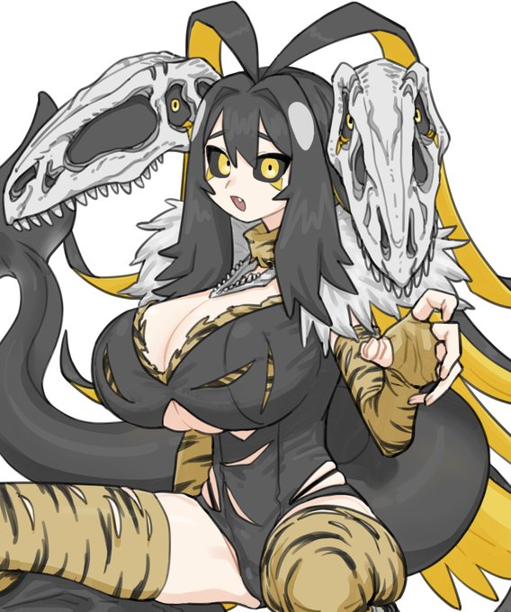 Skebでリクエストをいただいたまたんごむのオリキャラ、オルカギガノトサウルスニンゲンちゃんです
でかい 