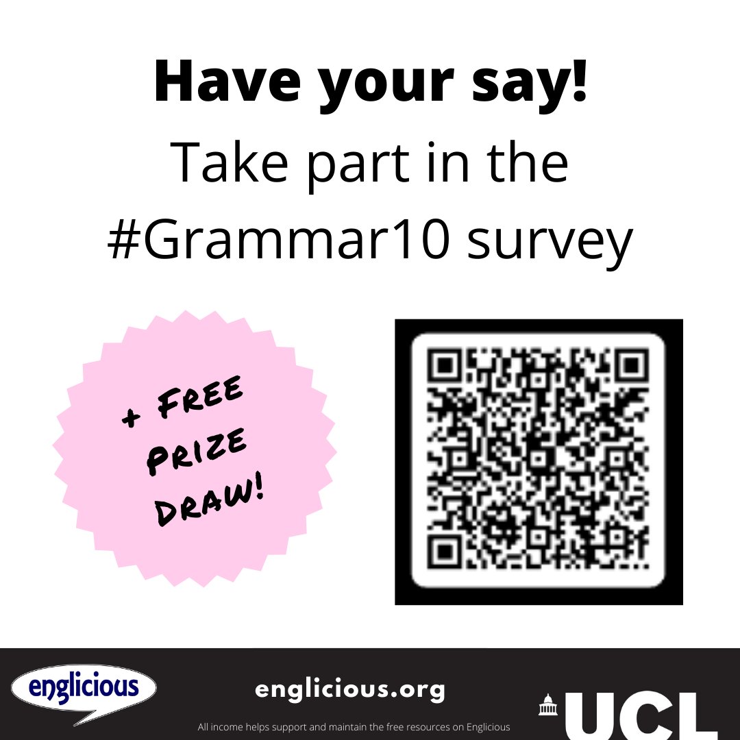 🗣Last chance to have your say: Teacher and parent survey on attitudes to the role grammar in schools closes in two weeks. 🎁Those in the UK can also enter a free prize draw! 🔗Find the link in the comment below #TeamEnglish #EduTwitter #UKEdChat #EngChat