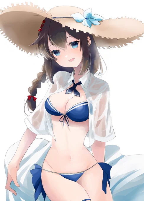 水着の時雨ちゃん今日は暑かったね 