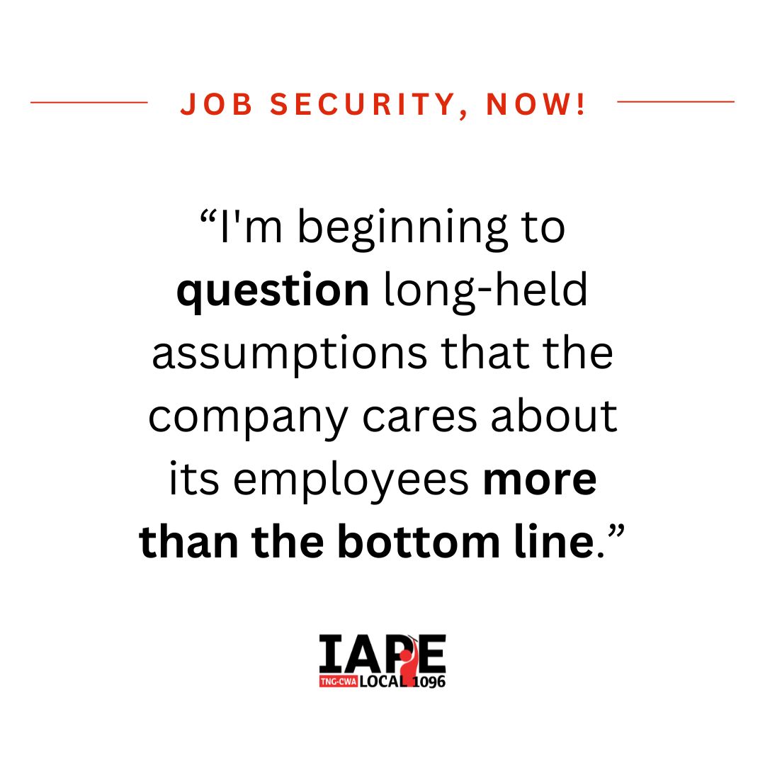 Shame on you, <a href="/DowJones/">Dow Jones</a>! With 41 job cuts in a year of record profits, <a href="/IAPE1096/">IAPE TNG/CWA 1096</a> members are heartbroken and outraged. #WeDeserveBetter #PeopleBeforeProfits