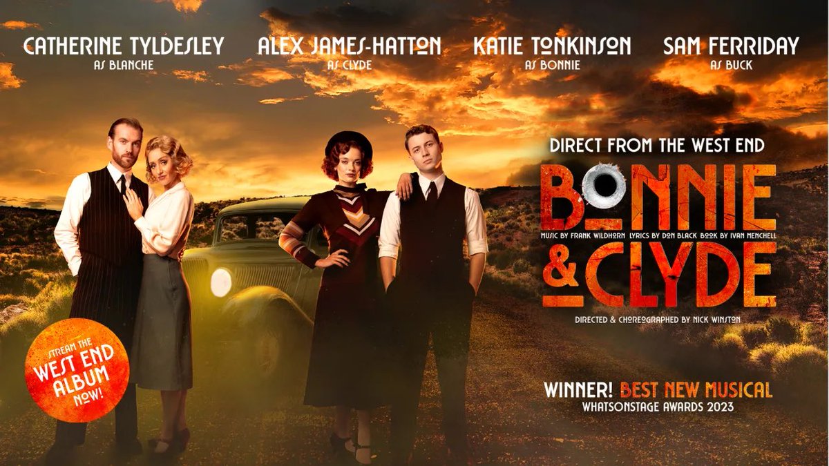#WhatsOn in #Glasgow #theatre this week. #BonnieAndClyde at @KingsandRoyal 16th to 20th April. Ready to raise a little hell? Discover the electrifying story of love, adventure and crime that captured the attention of an entire nation. Their names were Bonnie and Clyde. #Musical