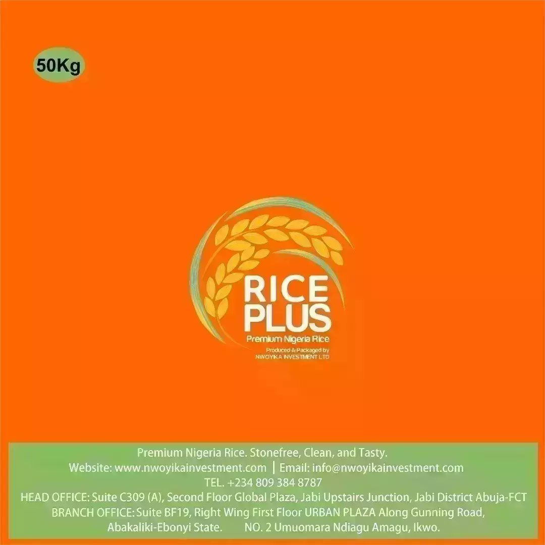 NwoyikaL's tweet image. Buy &amp;amp; Experience Rice-Plus, the timeless breakfast staple everyone adores: NWOYIKA INVESTMENT LTD rice brand, produced &amp;amp; packaged in Abakaliki &amp;amp; distributed nationwide. Your morning essential. #nwoyikaInvestmentLtd #riceplus #NigerianAbakalikiriceplus #BreakfastDelight