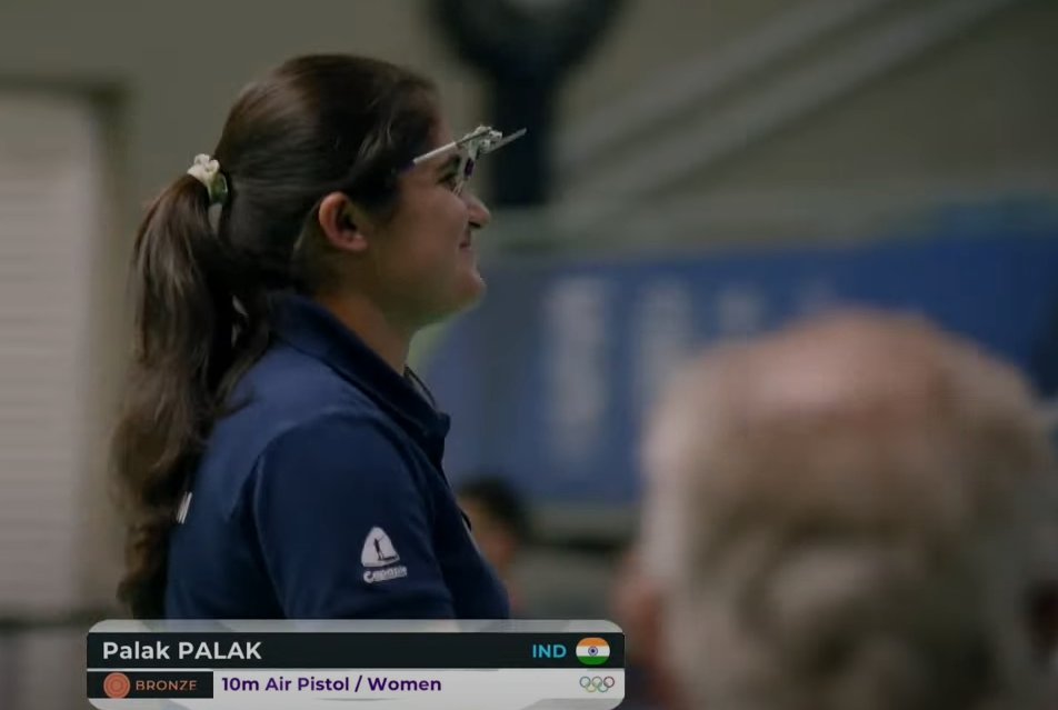 Palak earns India's 20th quota in the Paris 2024 Olympic Games #SportShooting, winning women's 10m Air Pistol bronze (217.6 pts) in the ISSF Final Olympic Qualification championship in Rio de Janeiro. India will have 2 shooters in every rifle & pistol event in P24. Photo: ISSF