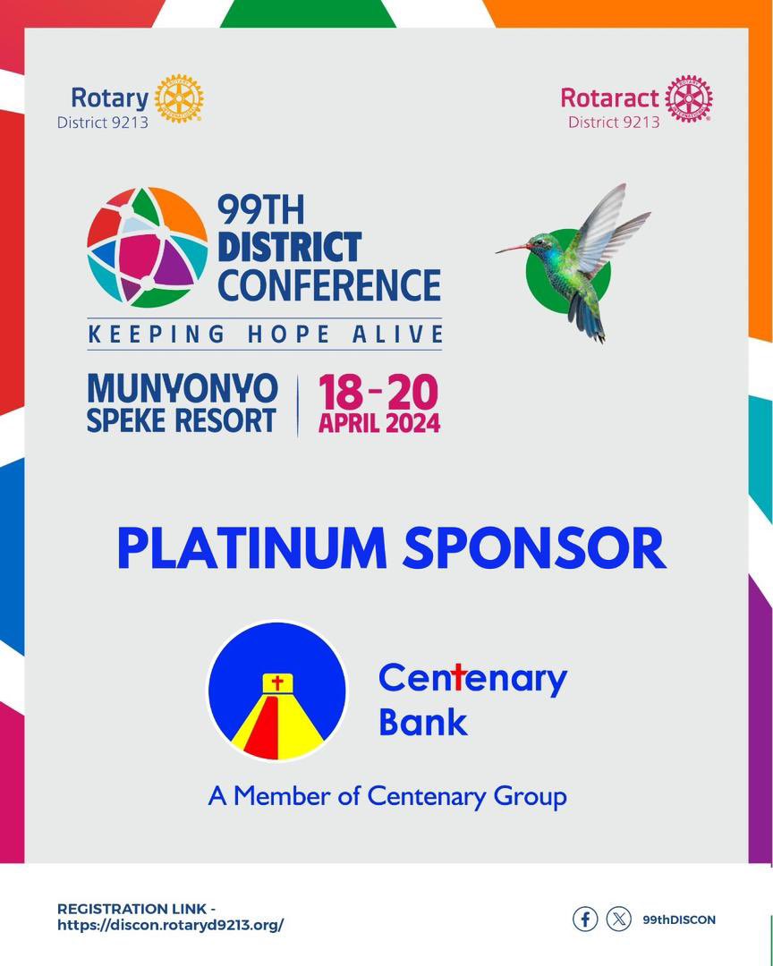 A big round of applause for our platinum sponsor @CentenaryBank for the #99ThDISCON. Thank you for always standing with us. We commend your reliability, trust and loyalty.