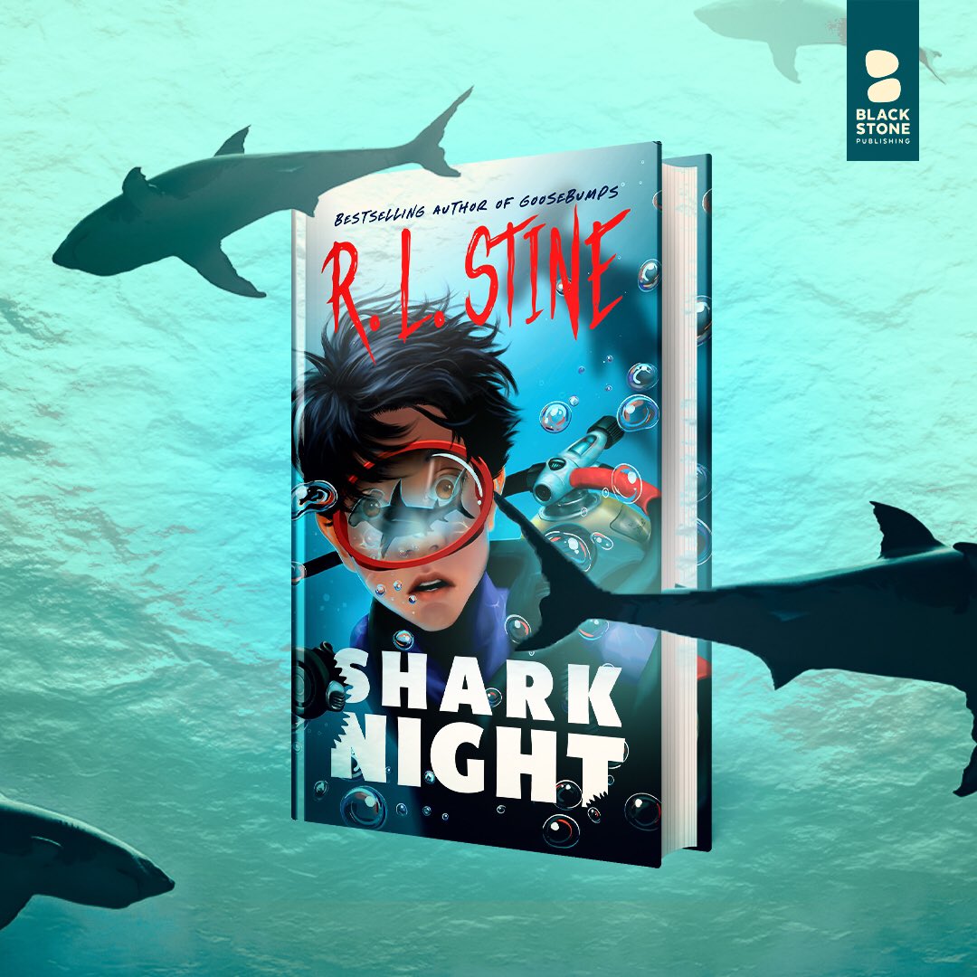 RL_Stine's tweet photo. The sharks arrive on July  2. My new middle-grade book. https://t.co/0FLVuLIbqR