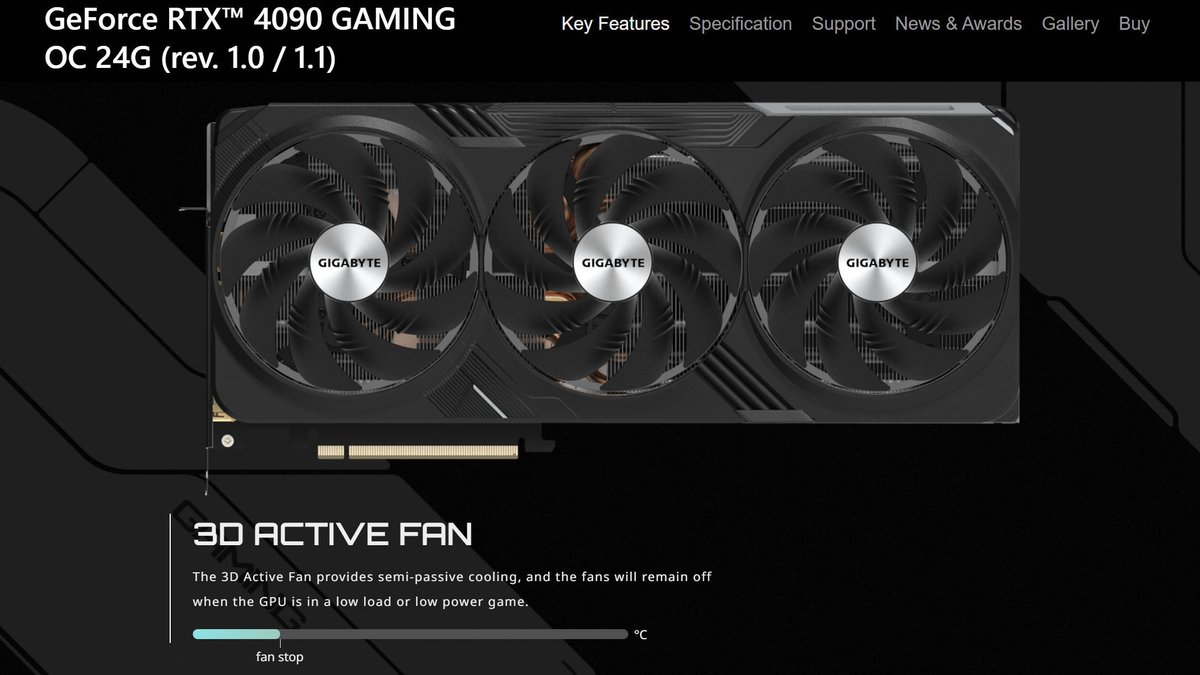 GIGABYTE releases new vbios to improve fan profile for RTX4090.
So how to smooth out the fan curve?
GIGABYTE：Disable fan stop function! 1000rpm min now!
unikoshardware.com/2024/04/gigaby…