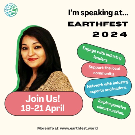 raginigroy's tweet photo. 'Empowering selfish sustainability' - looking forward to speaking at @EarthfestWorld 2024, 21 April @ 13:00-13.40@UArts

A sustainability #festival @London's King's Cross organised by @CamdenCleanAir. 

Get your tickets @ https://t.co/9foXmFp4AT
#Sustainability #unsdgs #earthfest https://t.co/oDv3YYYJJY