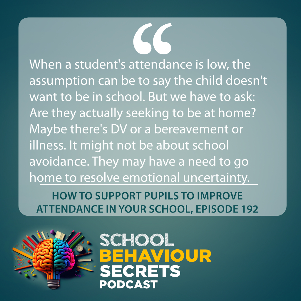 When working with school avoiders, we often focus on why the pupil doesn't want to be in school. But sometimes the issue isn't about school, it's having an urgent need to be at home. Get the details here: beaconschoolsupport.co.uk/podcast/how-to… #semh #teaching #attendance