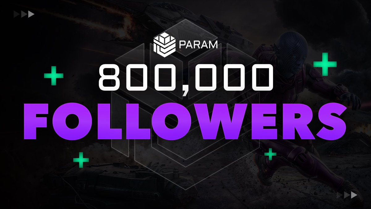 Param Labs has successfully reached 800,000 followers 📈 Another major milestone highlighting the unmatched demand for $PARAM and our next-gen gamimg ecosystem. Prepare for the Gaming revolution! 🎮