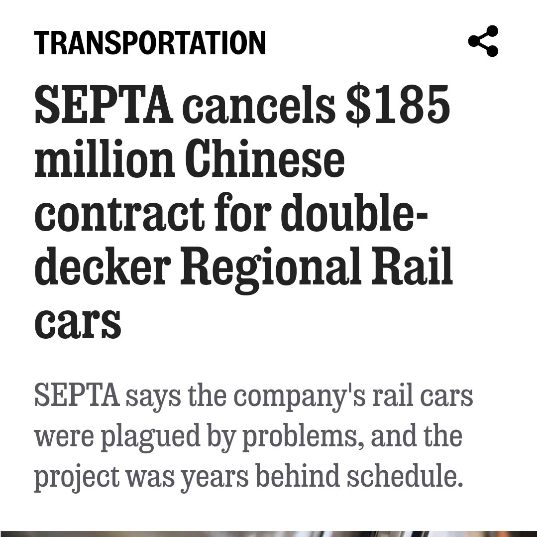 More proof Jay is just trying to push a narrative that wants to ignore how bad SEPTA has become. Everytime someone argues against him his solution is THEY NEED MORE MONEY. After another major contract canceled and millions wasted, why would his project(grift) be any different?