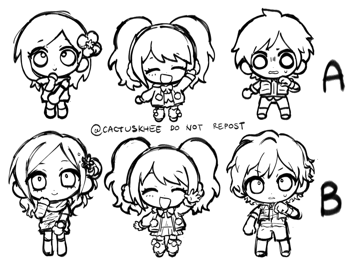 input please! which chibi proportions do you like more? cast your vote below! ⬇️ A or B